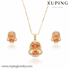 63228-Xuping Fine Jewelry Imitation Wedding Gold Jewelry Set Jewelry Fashion